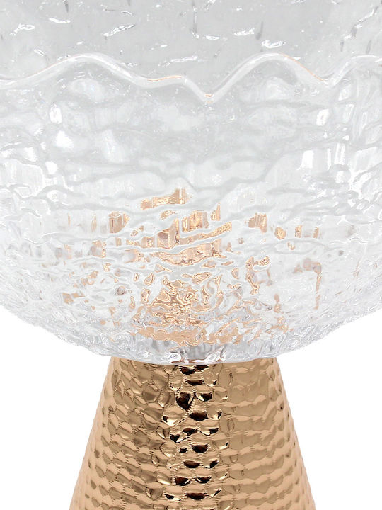 Keskor Decorative Glass Gold Bowl 30x16x20cm