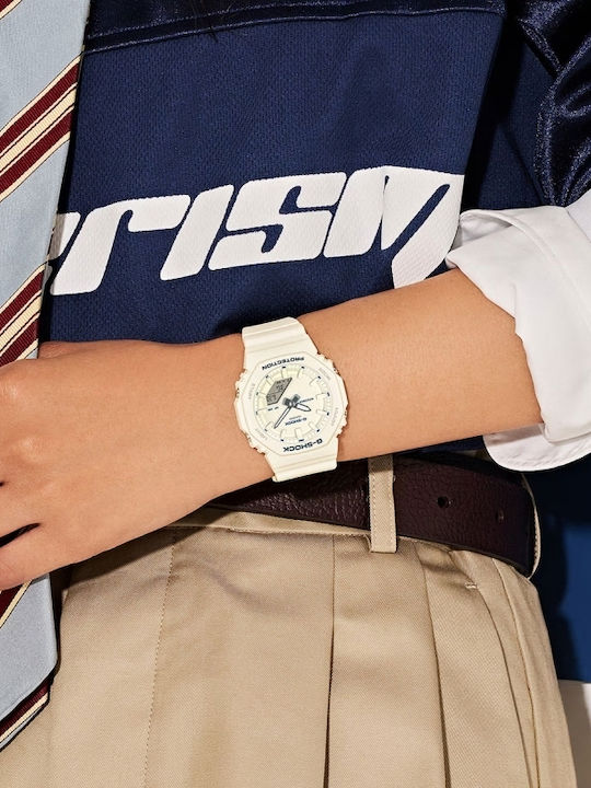 Classic Women's Watch 16mm Battery with White Rubber Strap