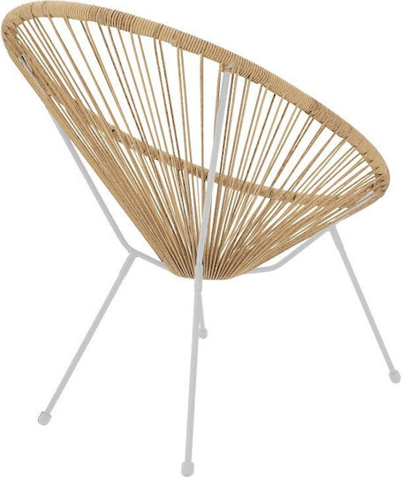 Armchair Acapulco White - Natural Shade 68.5x74.5x84cm Armchair Acapulco White - Natural Shade 68.5x74.5x84cm
