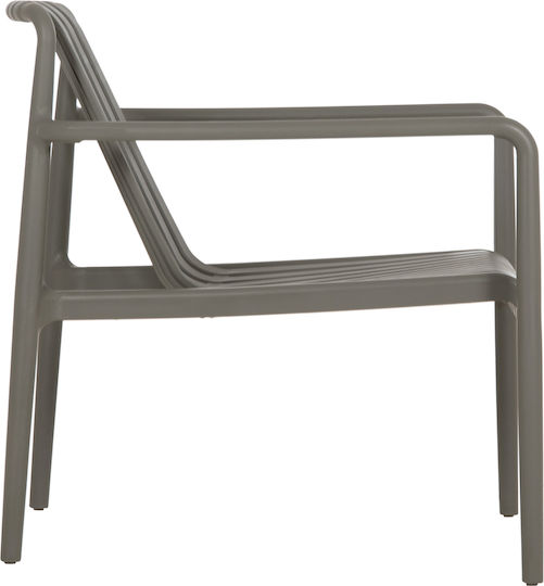 Fotoliu de Exterior din Polipropilenă Lounge Verde Olive 66x77x76cm
