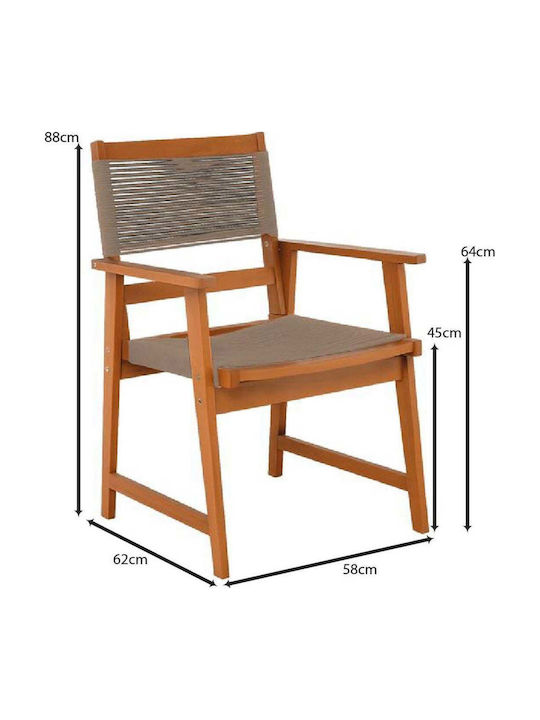 Woodwell Gartenstühle Holzsessel Außenbereich Spring Beige 58x62x88cm