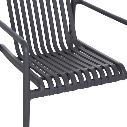Gartenstühle Außenbereich Polypropylen Lounge Grau 66x77x76cm