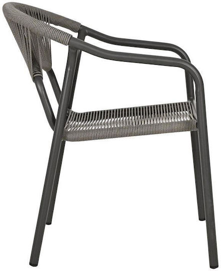 Градински Стол От Ратан Solace Сив-Фин 56x65x82см