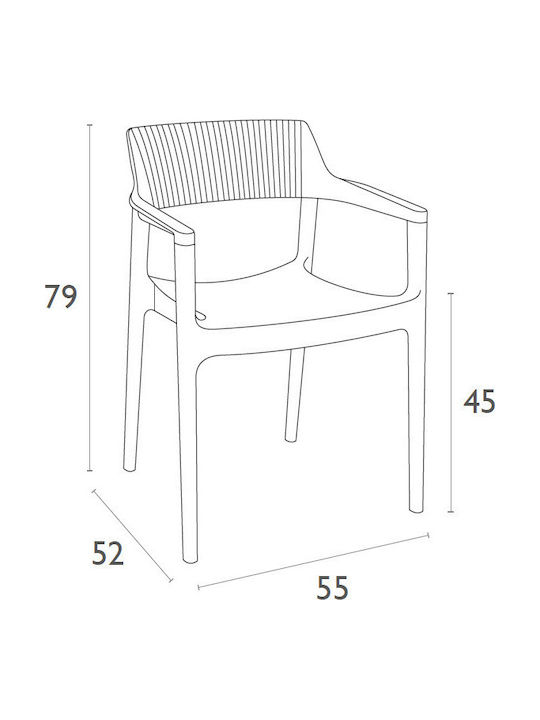 Outdoor Chair Polypropylene Tulum Olive Green 55x52x79cm