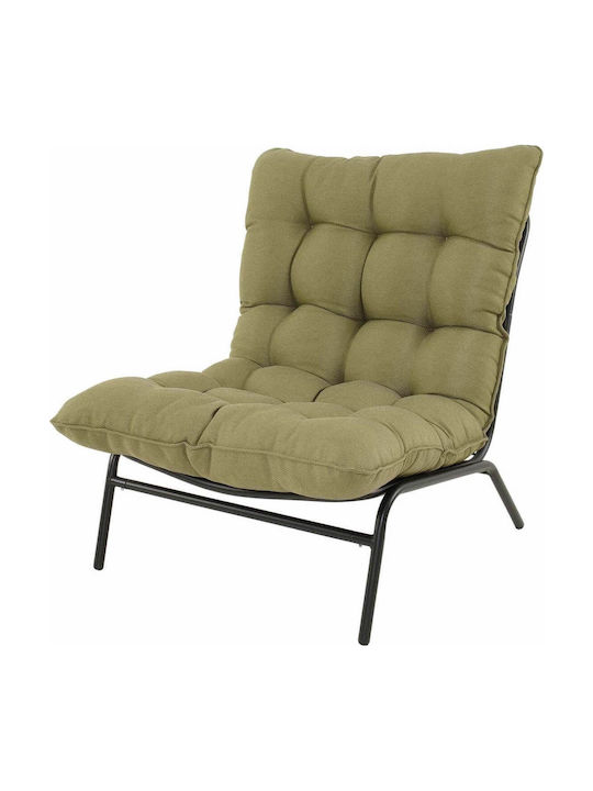 Gartenstühle Metallisch Olive mit Kissen 87x70x77,5cm
