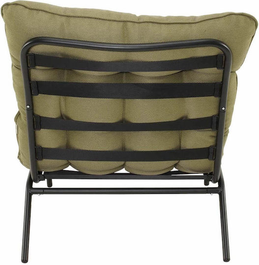 Gartenstühle Metallisch Olive mit Kissen 87x70x77,5cm