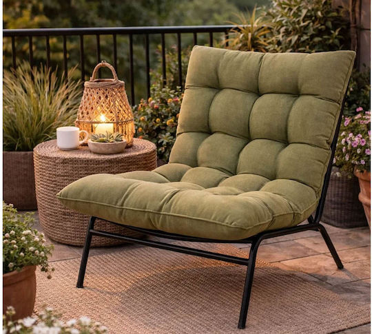 Gartenstühle Metallisch Olive mit Kissen 87x70x77,5cm Gartenstühle Metallisch Olive mit Kissen 87x70x77,5cm