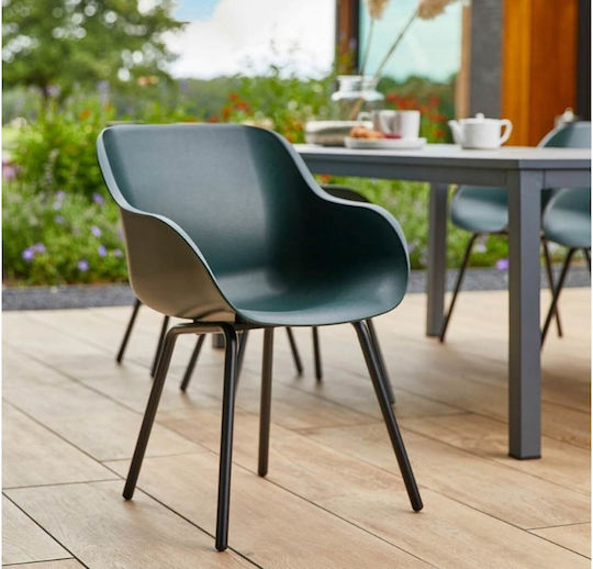 Scaun De Exterior Din Plastic Verde Închis 2 Buc 55x58x85 Cm