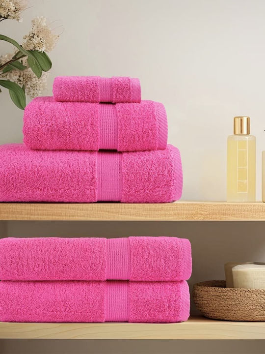 vidaXL Bath Towel Set 4pcs Pink Weight 600gsm