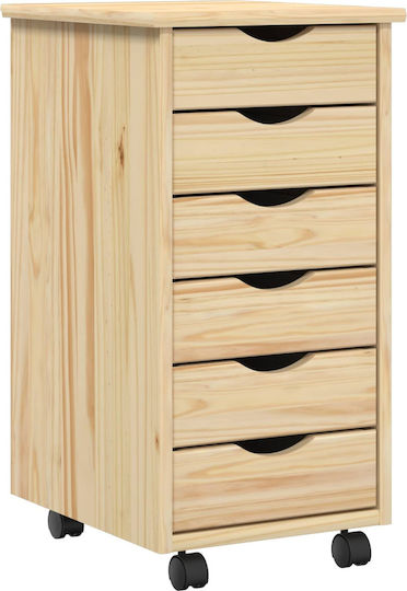Γραφείο Moss από Μασίφ Ξύλο Καφέ 112x50x75εκ.