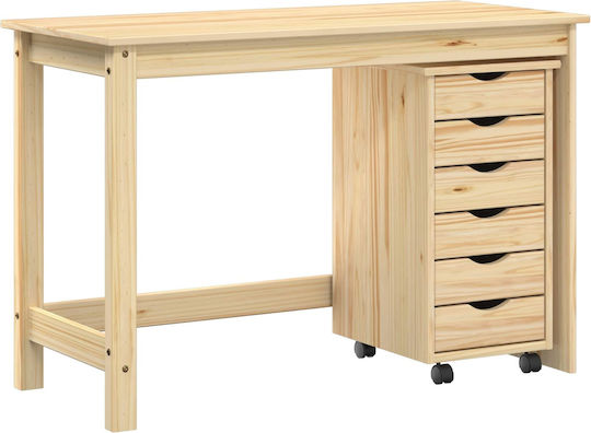 Γραφείο Moss από Μασίφ Ξύλο Καφέ 112x50x75εκ.