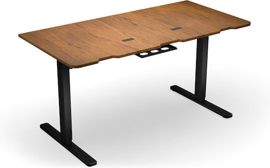 Ηλεκτρικό Γραφείο Gaming Atlas Ξύλινο Dark Wood
