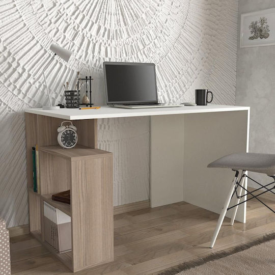 Stewehome Бюро За Работа С Библиотека Отстрани Бяло–дъб 120×60×73 См