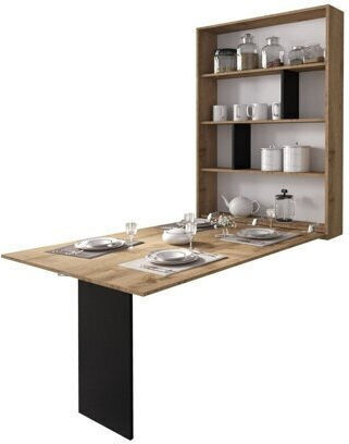Γραφείο Hartford 428 με Βιβλιοθήκη 130x85x73εκ. Δρυς Wotan, Μαύρο Γραφείο Hartford 428 με Βιβλιοθήκη 130x85x73εκ. Δρυς Wotan, Μαύρο