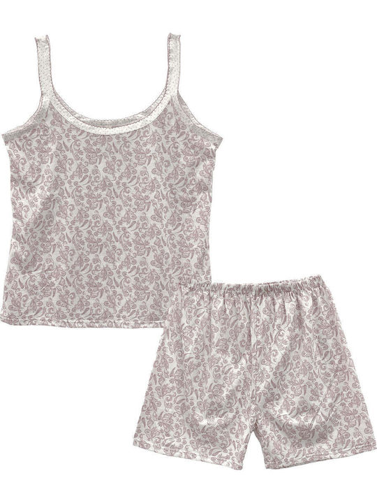 Ansin Summer Women's Pyjama Set Cotton Pink