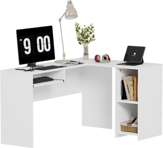 Γωνιακό Γραφείο Shig 140x120x75εκ. Λευκό