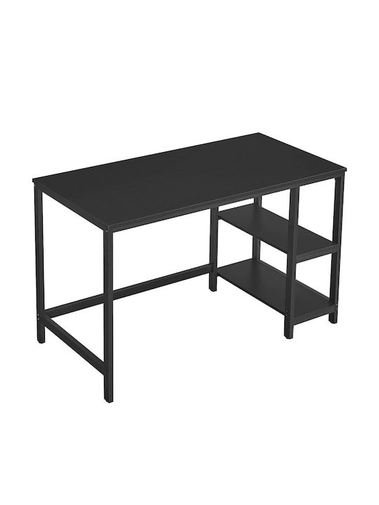 Γραφείο Ξύλινο Μαύρο με Μεταλλικά Πόδια 120x60x75εκ.