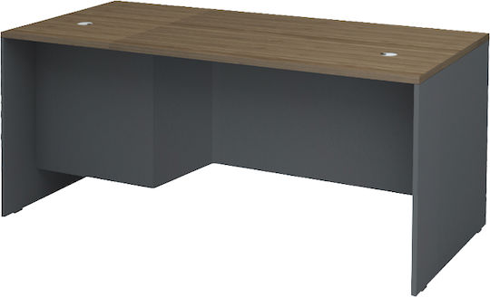 Megapap Professionelles Büro Venturo mit Integriertem Bücherregal 180x80x75cm Anthrazit - Karamell