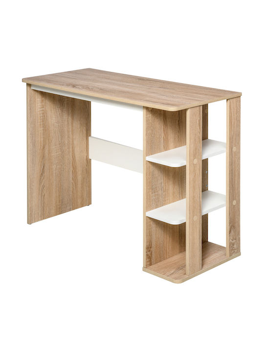 Desk Wooden White and oak 100x44x74cm