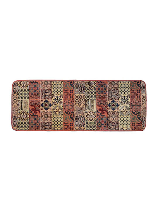 Sdim Kitchen Mat Non-Slip Base Samba 704 Terracotta Orange 54x140cm