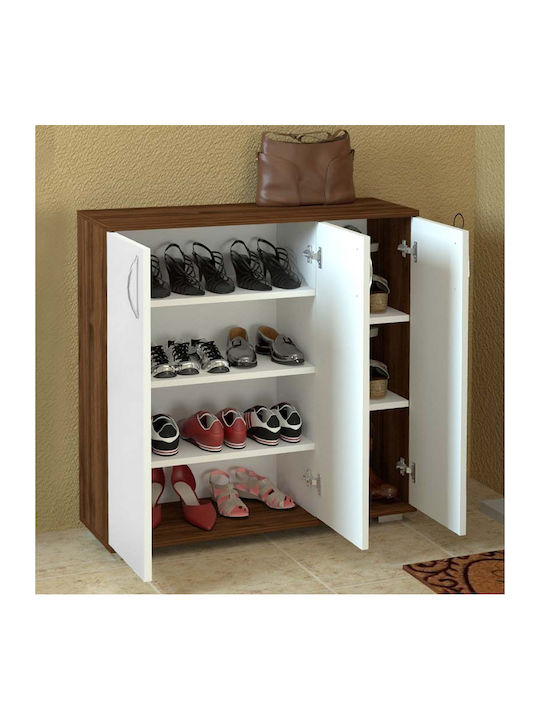 Organizatoare Pantofi Din Lemn Sinem Cu 5 Rafturi Nuc Alb L89xA29.5xÎ93cm