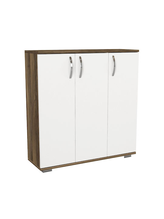 Organizatoare Pantofi Din Lemn Sinem Cu 5 Rafturi Nuc Alb L89xA29.5xÎ93cm