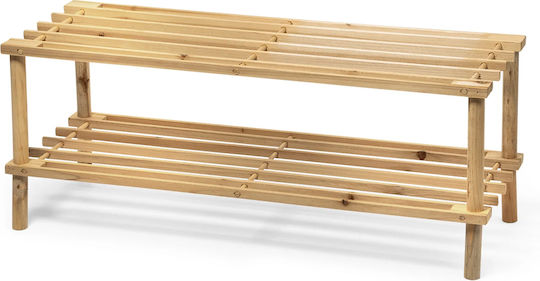 Shoe Organizer Made of Bamboo With 2 Beige Shelves 76x28x52cm 636409 Shoe Organizer Made of Bamboo With 2 Beige Shelves 76x28x52cm 636409