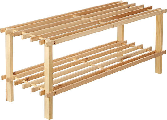 Ξύλινη 5075 με 2 Ράφια Μπεζ 63x26x29cm Ξύλινη 5075 με 2 Ράφια Μπεζ 63x26x29cm
