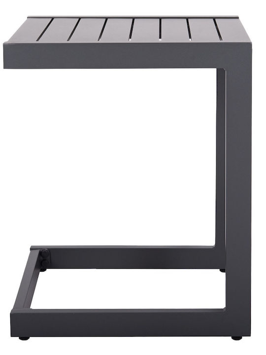 Sitting Room Outdoor Aluminum Table Dark Grey 42x43x53cm