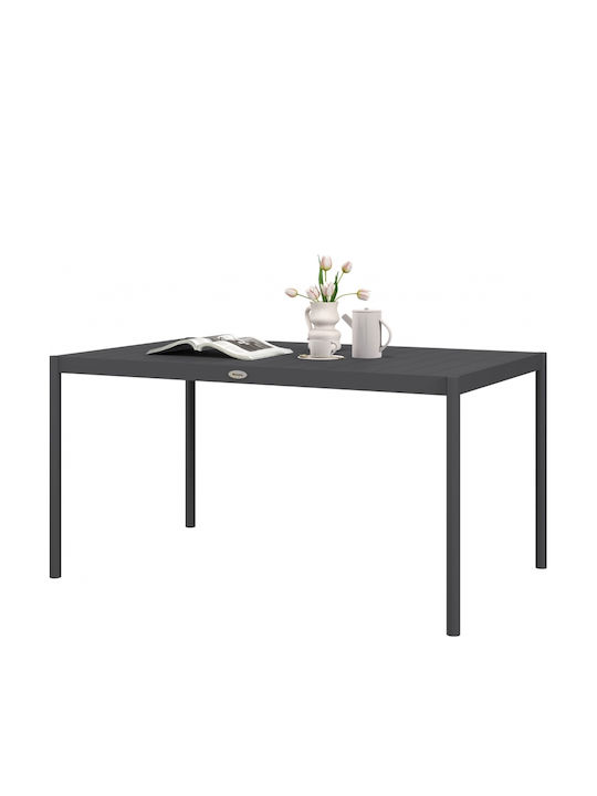 Masa pentru spații exterioare Aluminiu Gri închis 145x90cm