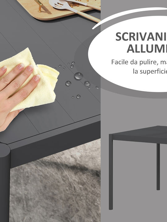 Masa pentru spații exterioare Aluminiu Gri închis 145x90cm