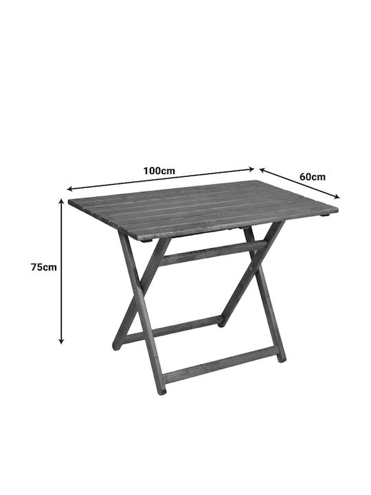 Wooden Masa pentru spații exterioare Pliabil Retto 100x60x71buc