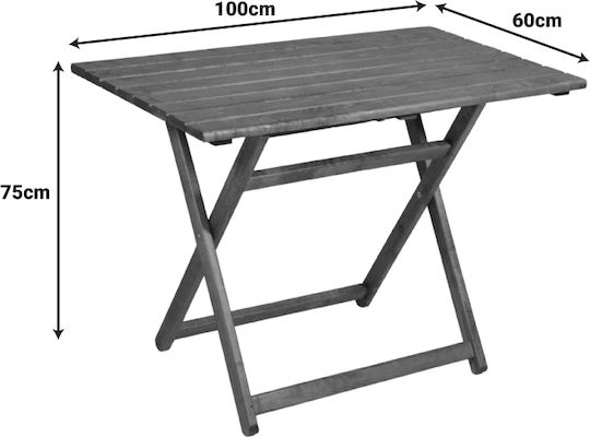 Tisch Zusammenklappbar Retto 100x60x71cm