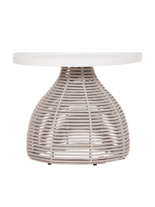 Auxiliary Table for Small Outdoor Spaces Aluminum Driscoll Cream 55x55x45cm