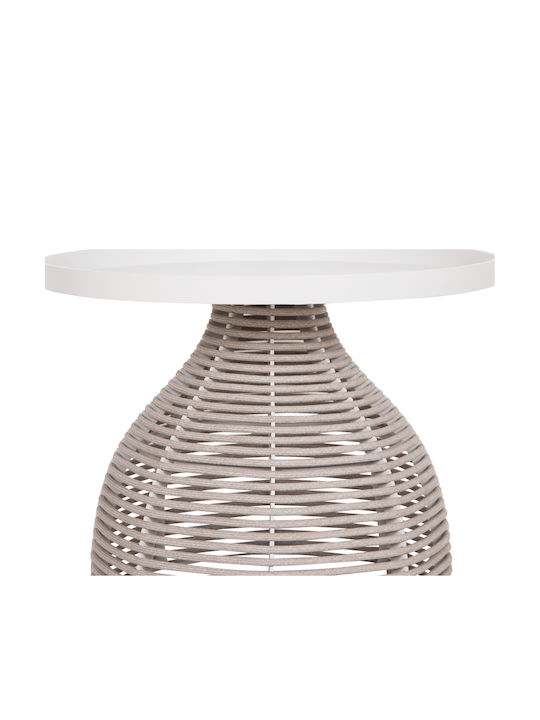 Auxiliary Table for Small Outdoor Spaces Aluminum Driscoll Cream 55x55x45cm