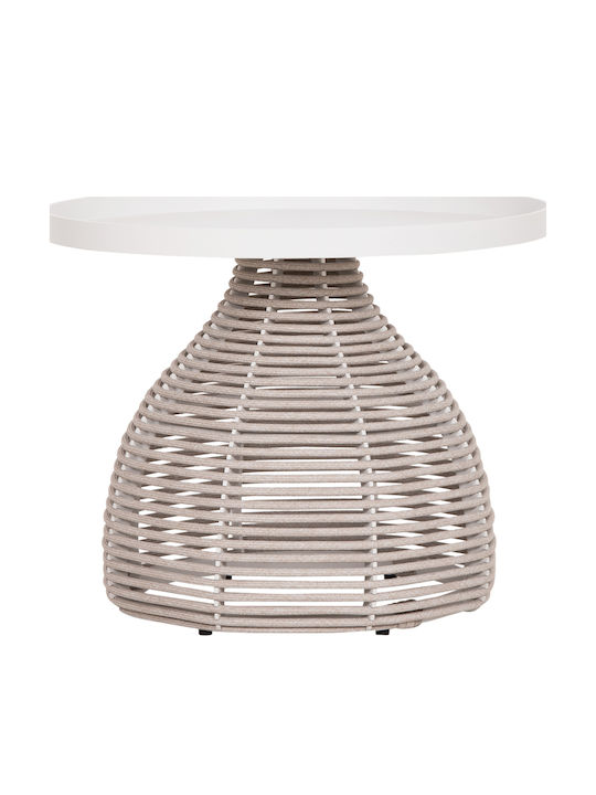 Auxiliary Table for Small Outdoor Spaces Aluminum Driscoll Cream 55x55x45cm