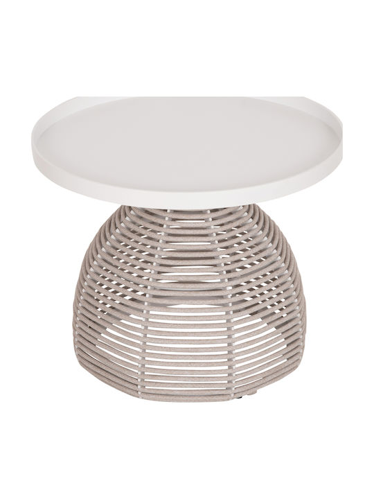 Auxiliary Table for Small Outdoor Spaces Aluminum Driscoll Cream 55x55x45cm