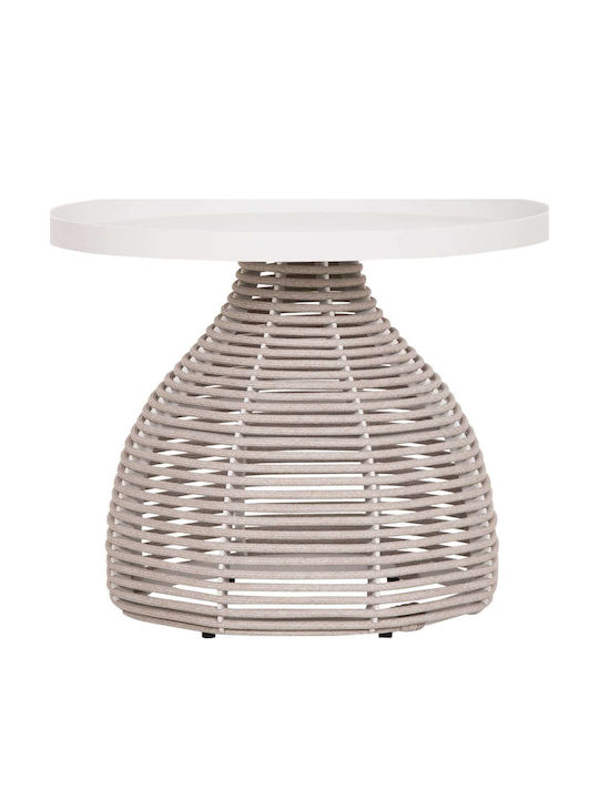 Auxiliary Table for Small Outdoor Spaces Aluminum Cream 55x55x45cm