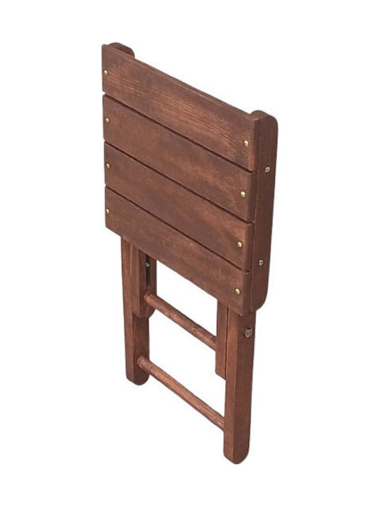 Wooden Table for Small Outdoor Spaces Walnut 30x32x35cm