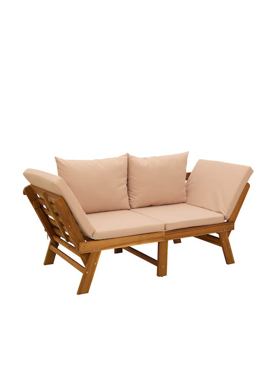 Bancă De Exterior Din Lemn Cu Perne 162x72x65cm