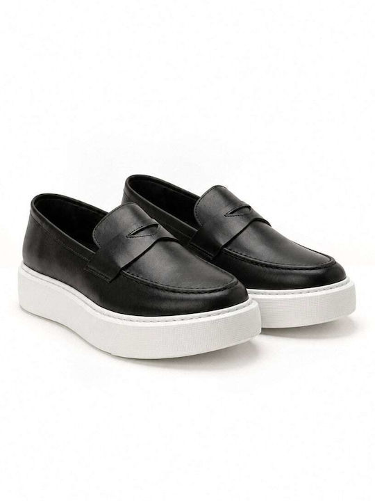 Δερμάτινα Ανδρικά Loafers σε Μαύρο Χρώμα
