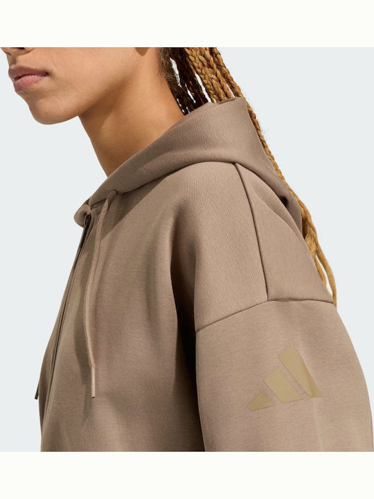 Essentials Damen Sweatshirt mit Kapuze Braun