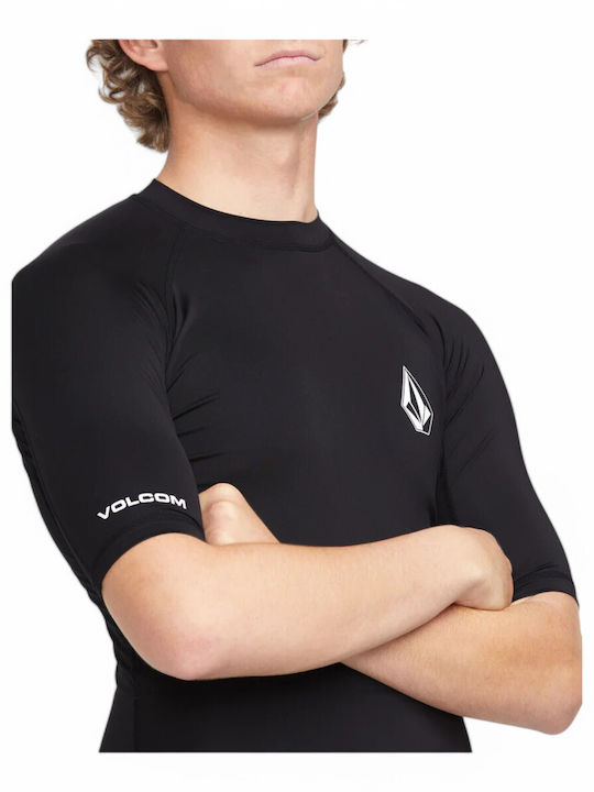 Volcom Lido Rashguard UPF 50 Tricou De Protecție Solară Pentru Bărbați Mâneci Scurte Negru
