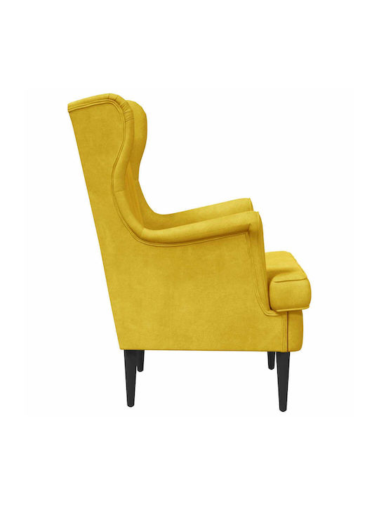 Velvet Yellow Armchair 65x79x100cm