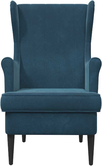 Velvet Blue Armchair 65x79x100cm