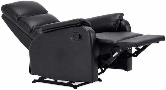 Comfort Πολυθρόνα Relax με Υποπόδιο από Δερματίνη Μαύρη 79x97x101cm
