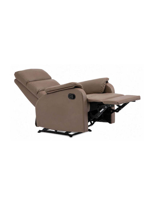 Comfort Relaxsessel mit Fußhocker aus Kunstleder Braun 79x97x101cm
