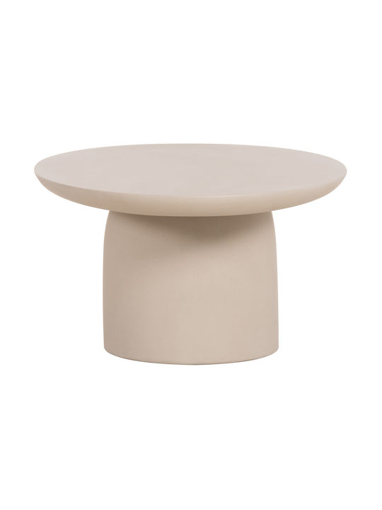 Oval Zentral Kaffeetisch Fiber Beige M130xL70xH40cm