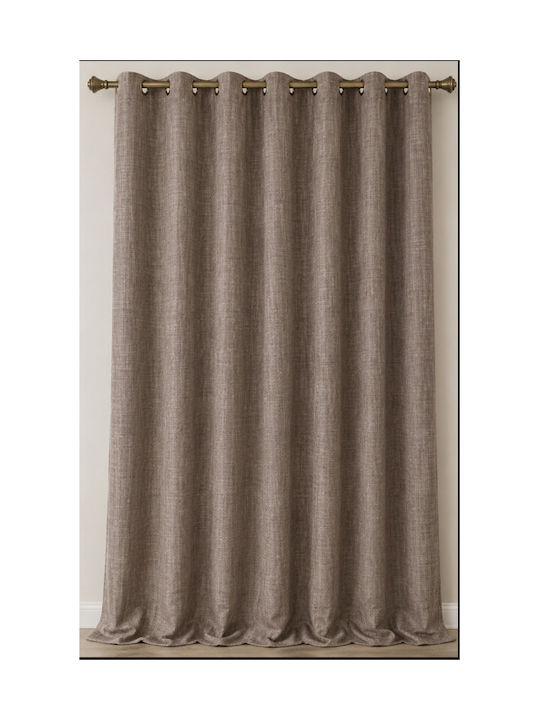 Kipper Perdea cu Capse Cationic Taupe 140x260cm