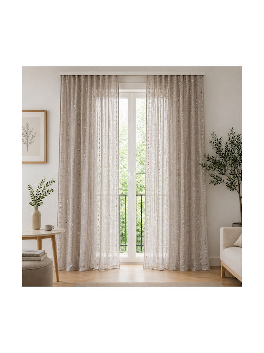My Home Luxury Window Curtain with Pencil Pleat Beige 270x280cm